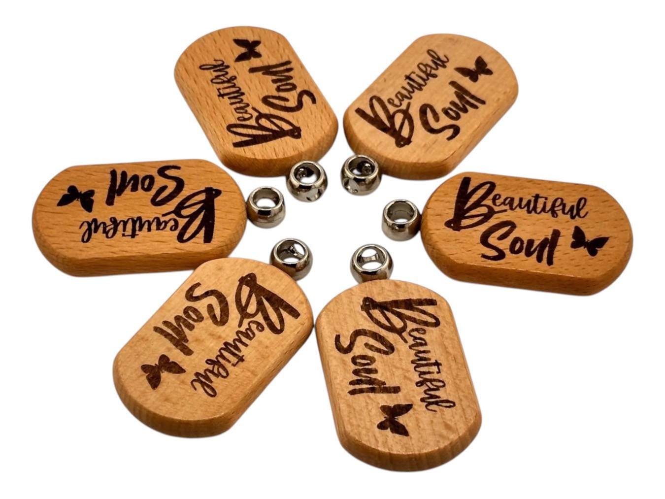 Beautiful Soul Engraved Wooden Keychain – Inspirational Gift