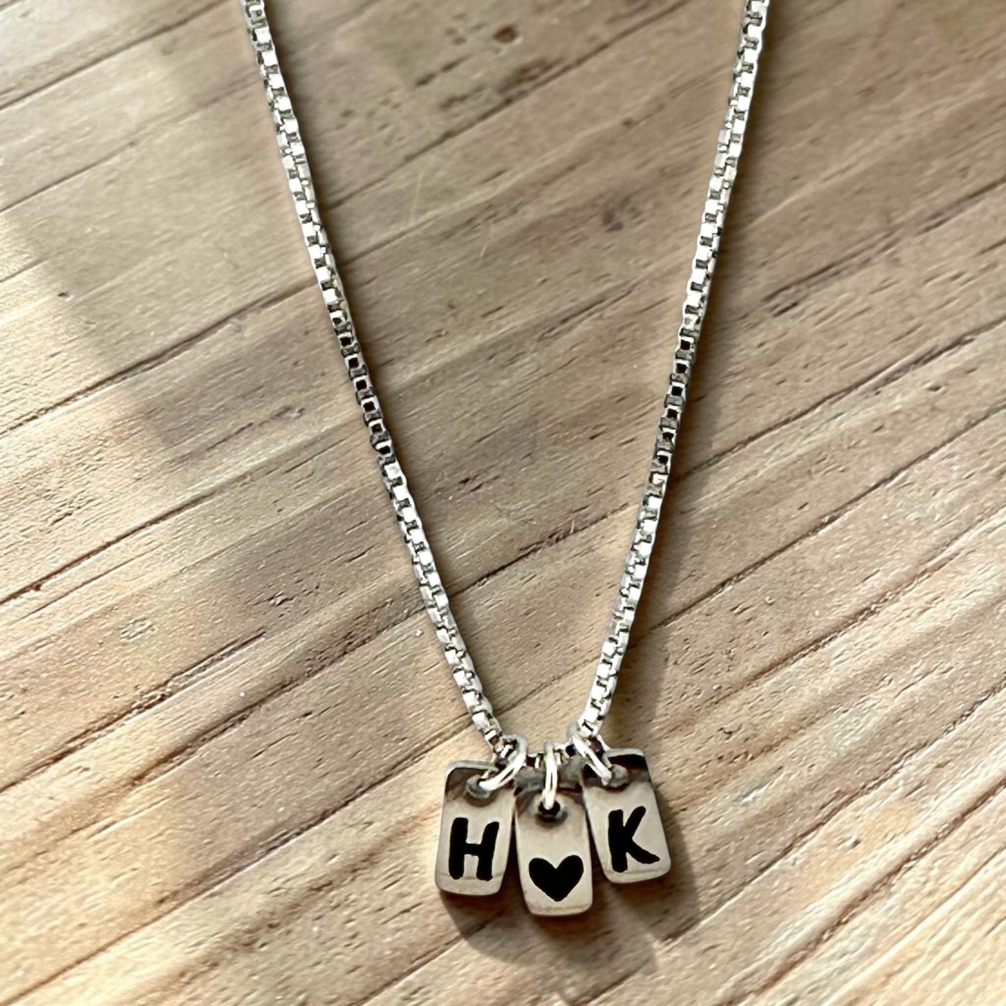 Personalized Initial Charm Necklace. Custom Letter Necklace. Minimalist Stainless Steel Name Necklace