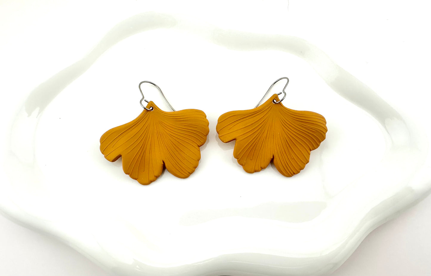Gold Ginko Leaf Earrings