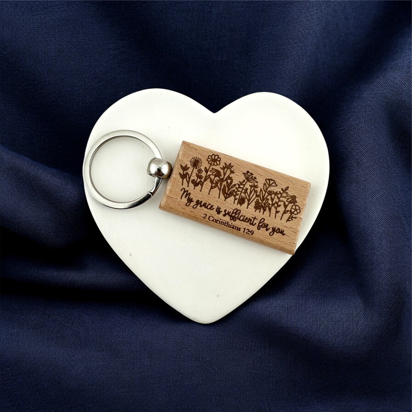 Let Your Light Shine Keychain Laser Engraved  Wood Christian Gift