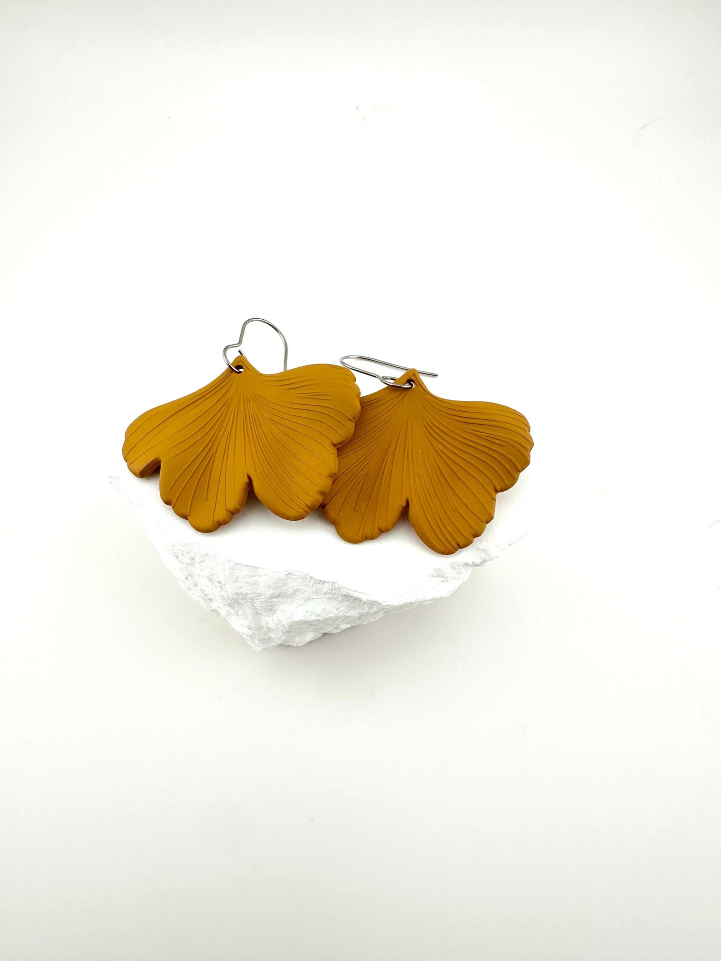 Gold Ginko Leaf Earrings