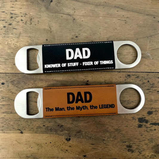 Leatherette Bottle Opener for Dad  Engraved Father's Day Gift  Custom Bottle Opener  Gift for Dad
