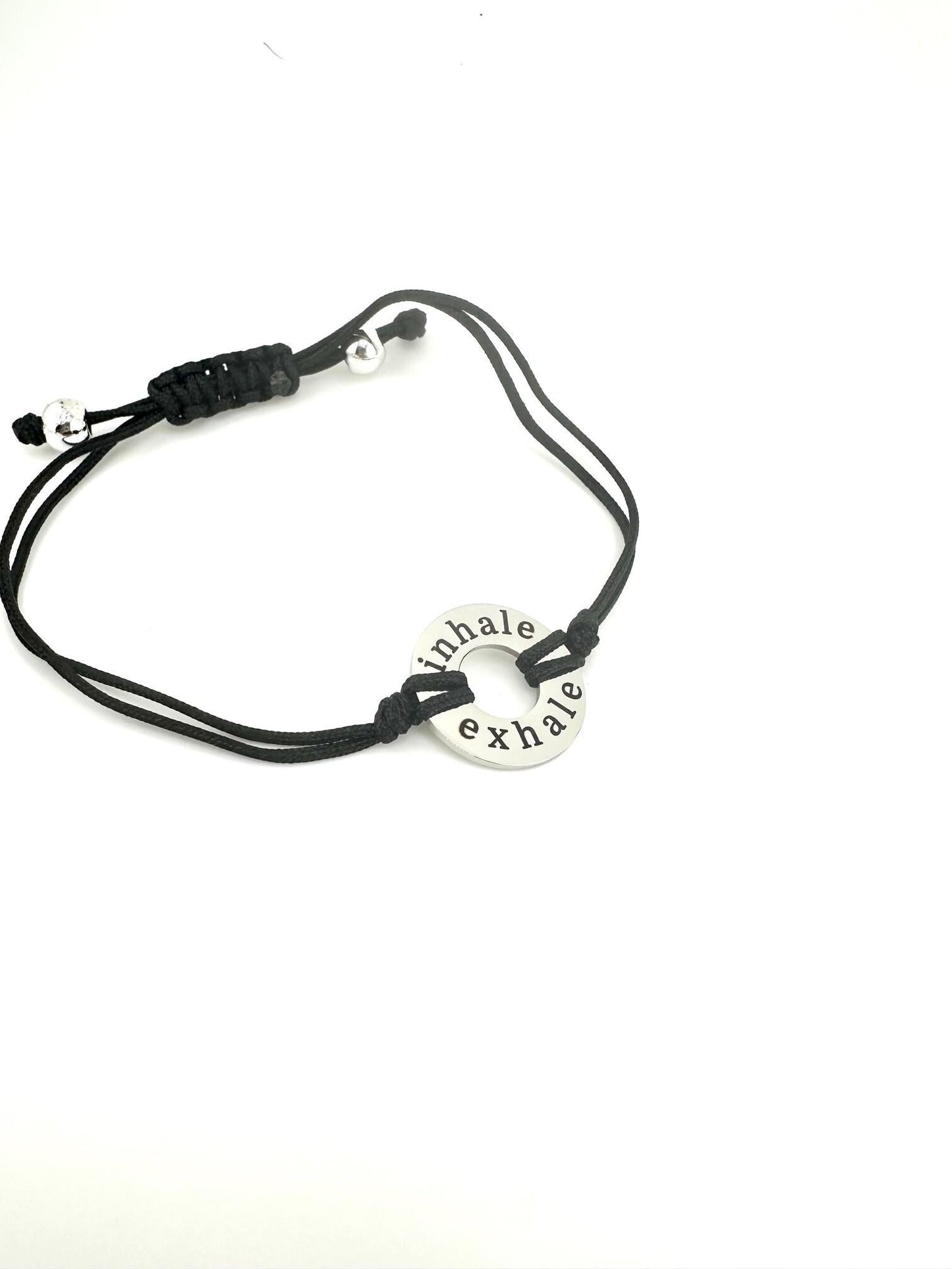 Personalized Washer Bracelet – Custom Engraved Bracelet with Adjustable Cord | Meaningful Gift for Him or Her