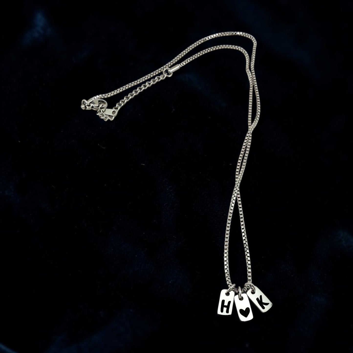 Personalized Initial Charm Necklace. Custom Letter Necklace. Minimalist Stainless Steel Name Necklace