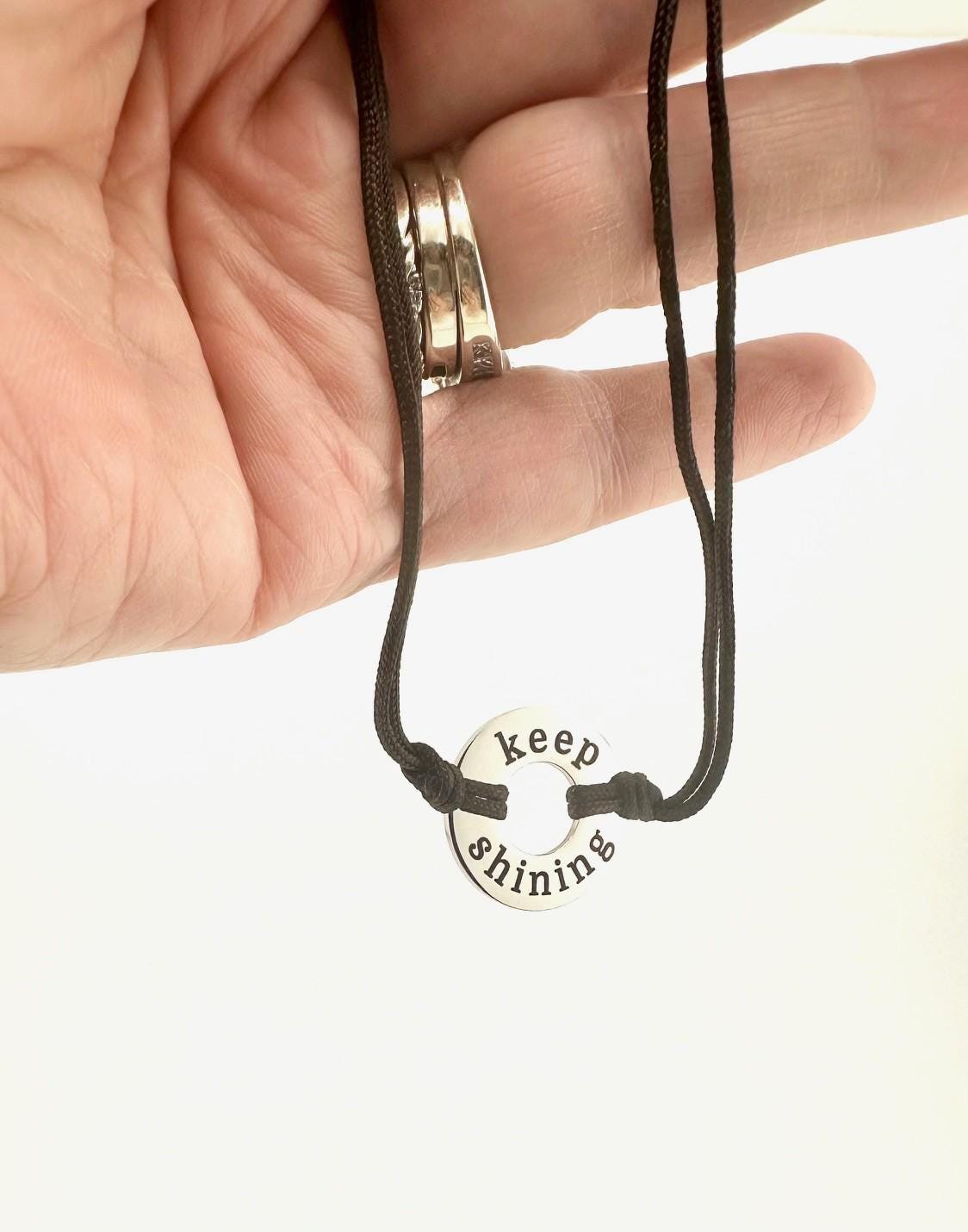 Keep Shining Adjustable Washer Bracelet – Inspirational Jewelry