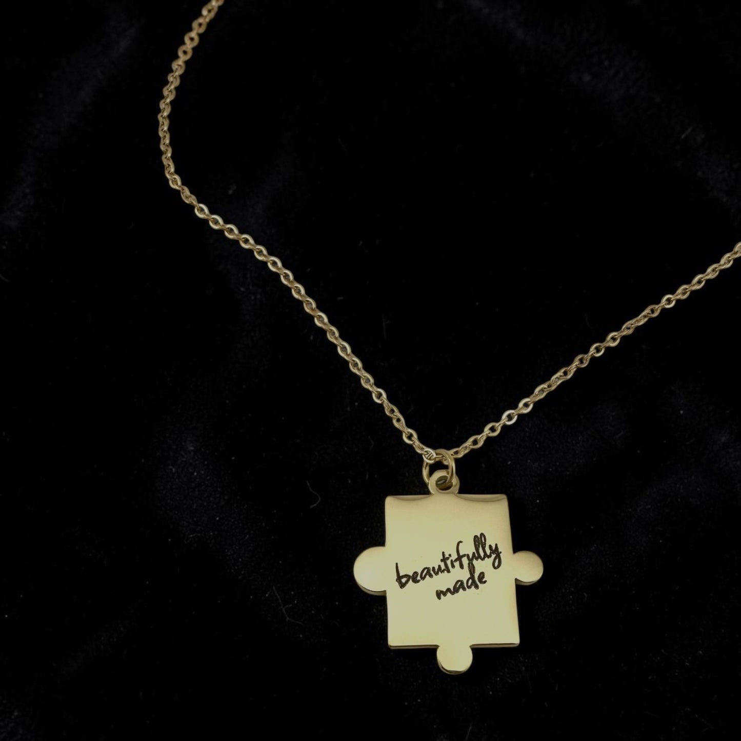 Beautifully Made Puzzle Piece Necklace Inspirational Gold Pendant Meaningful Encouragement Gift
