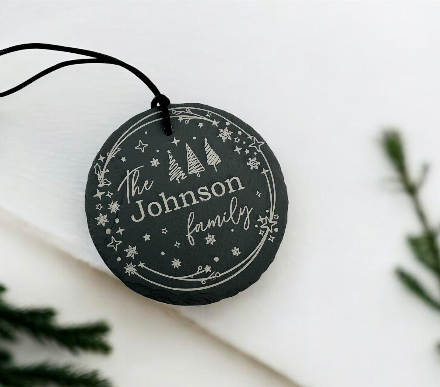 Personalized Slate Family Ornament – Custom Gift