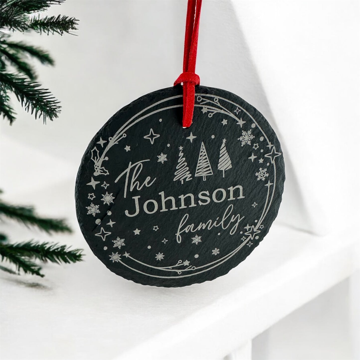 Personalized Slate Family Ornament – Custom Gift
