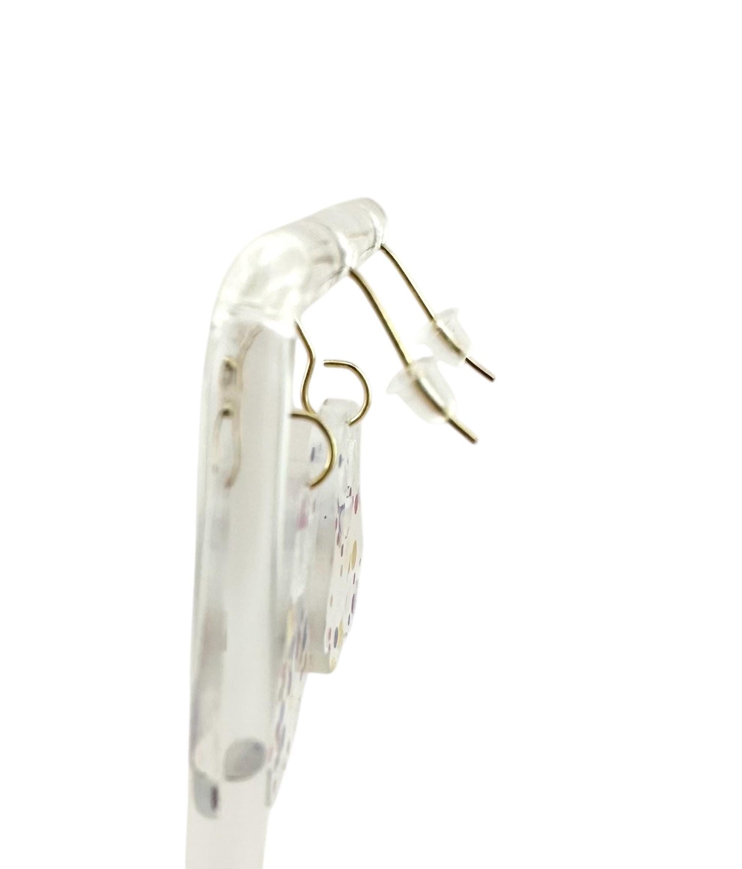 Colorful Ghost Acrylic Earrings with Gold Hooks – Fun Lightweight Halloween Statement Jewelry