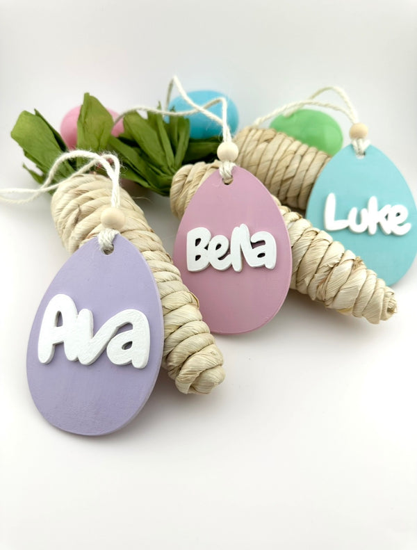 Personalized Easter Basket Tag Custom Easter Egg Spring Decor