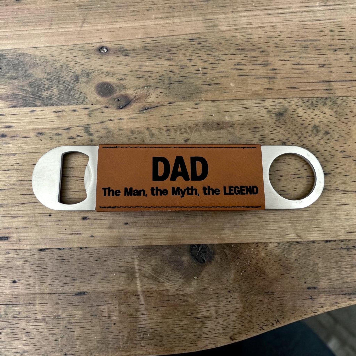 Leatherette Bottle Opener for Dad  Engraved Father's Day Gift  Custom Bottle Opener  Gift for Dad