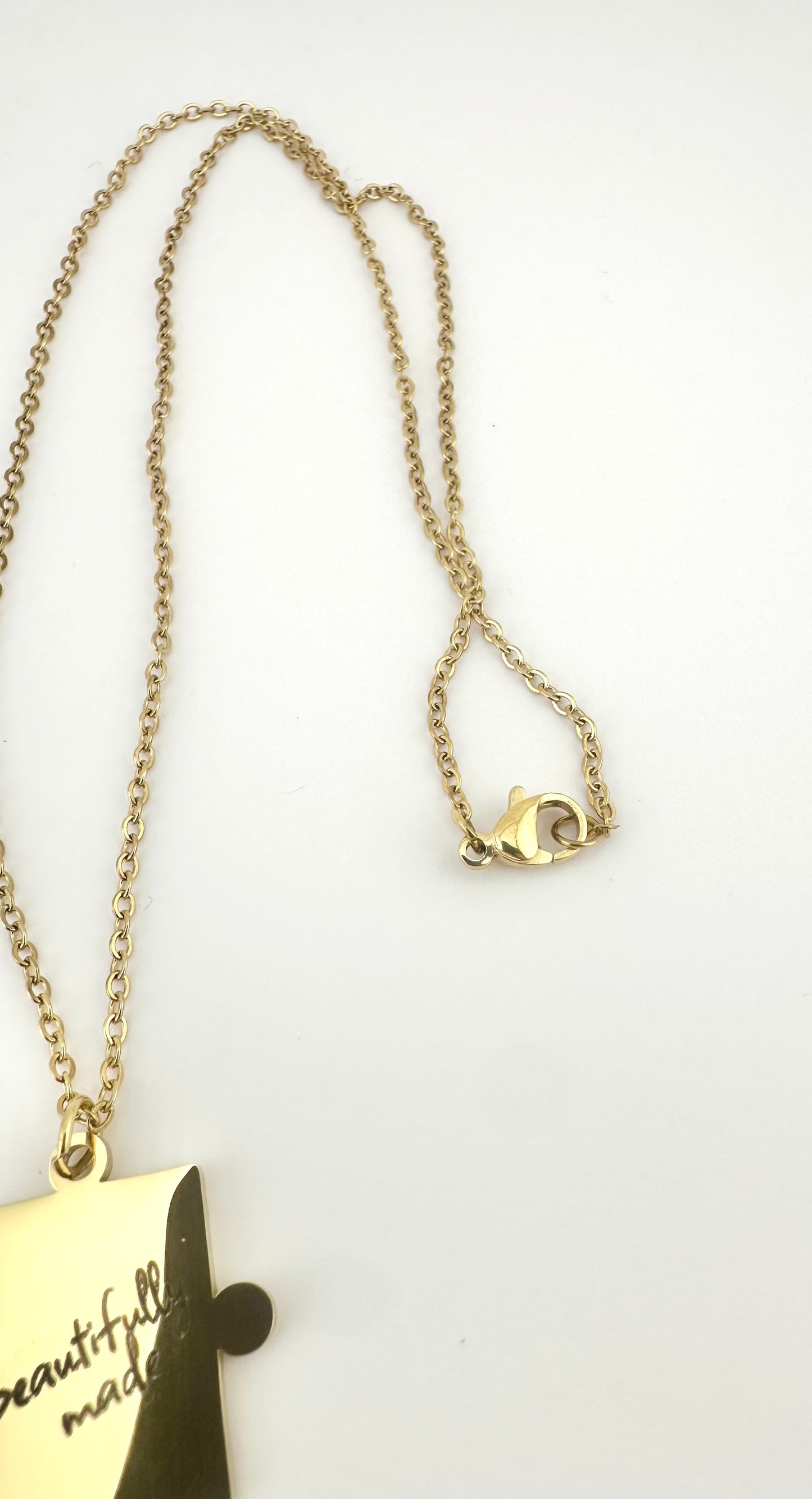 Beautifully Made Puzzle Piece Necklace Inspirational Gold Pendant Meaningful Encouragement Gift
