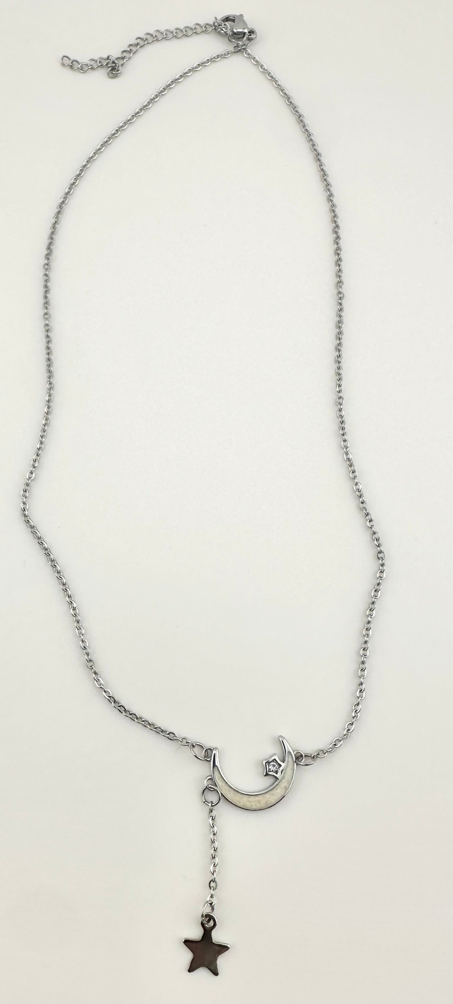 Celestial Dreams Moon & Star  Stainless Steel Necklace