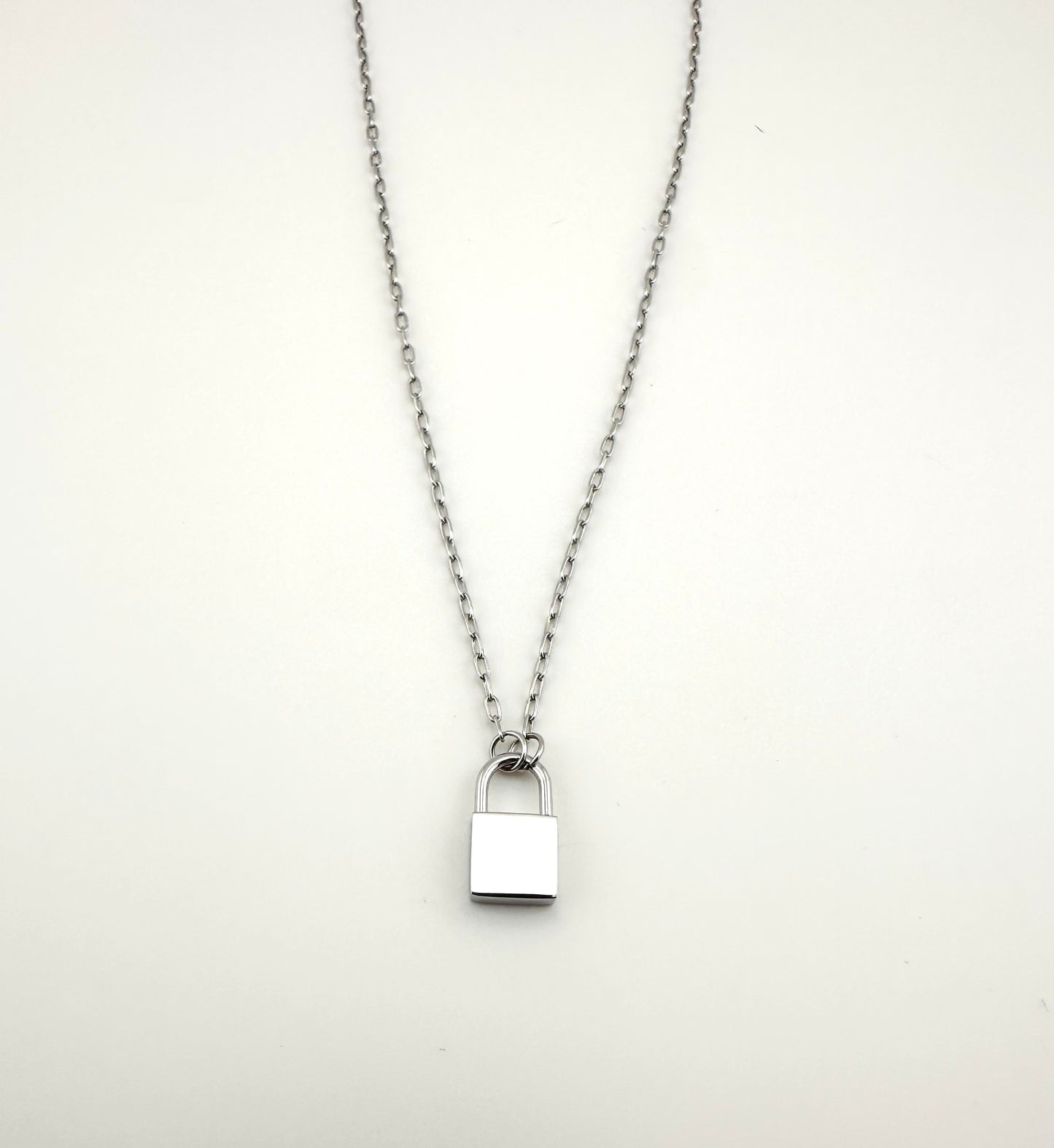Padlock Necklace – Minimal Lock Pendant (Optional Initial Engraving)
