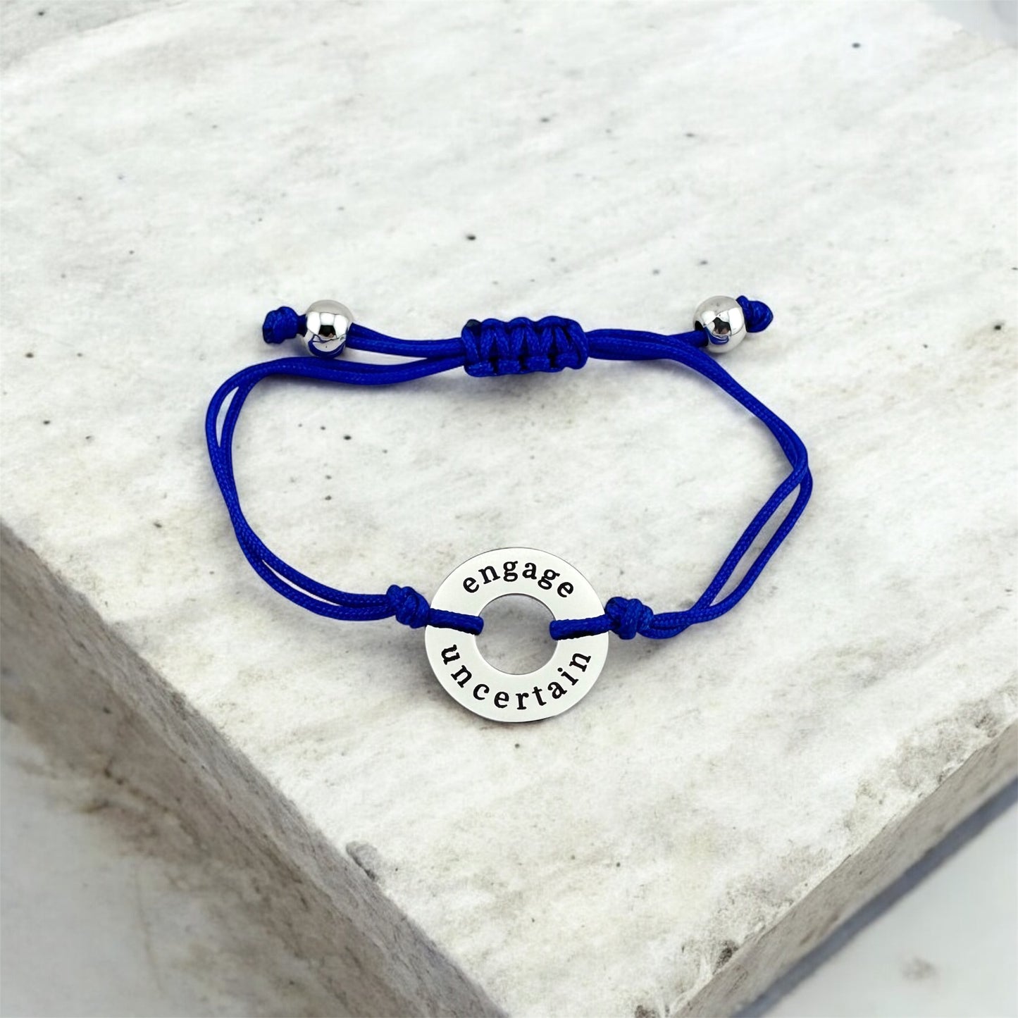 Personalized Washer Bracelet – Custom Engraved Bracelet with Adjustable Cord | Meaningful Gift for Him or Her