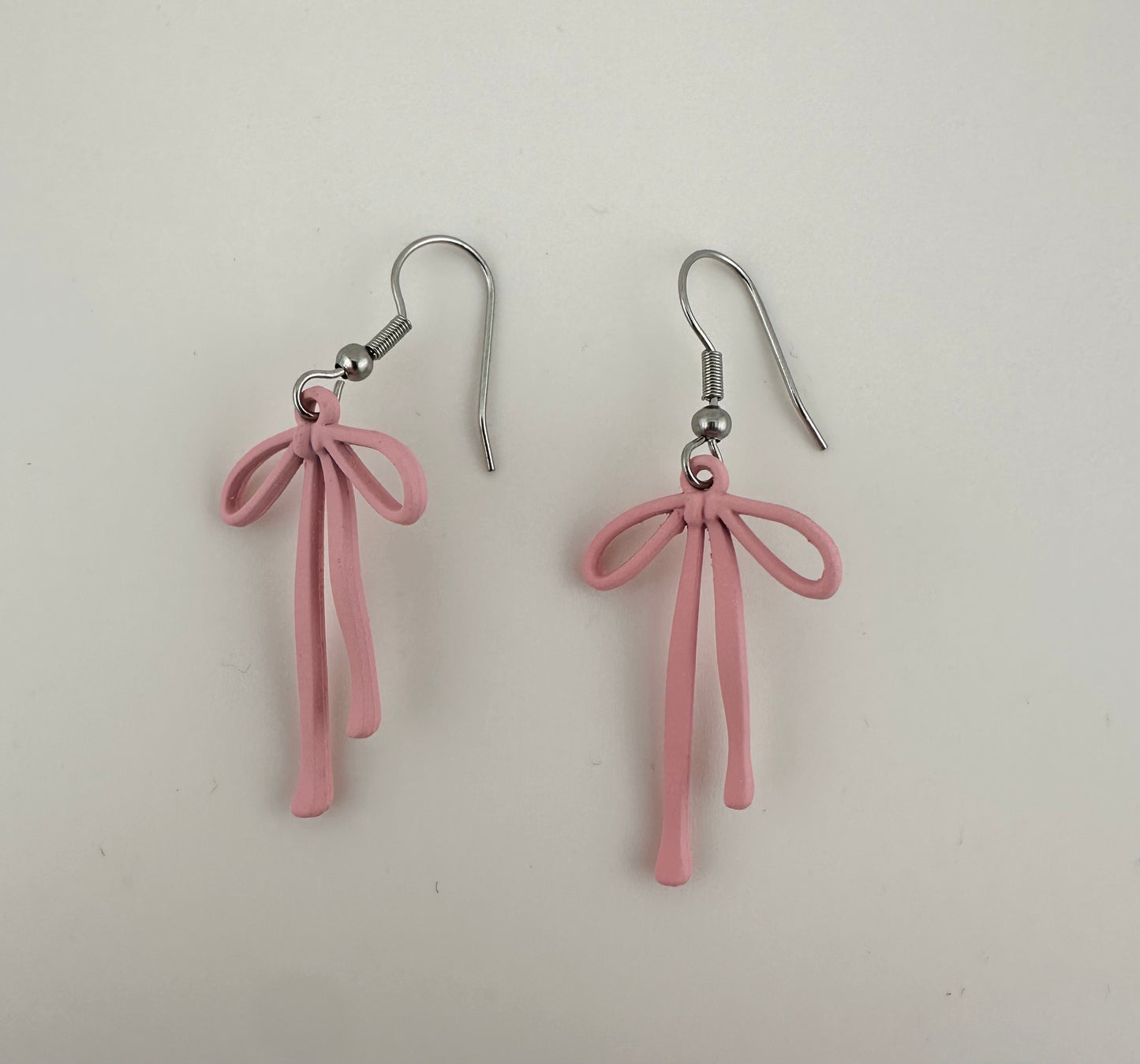Pink Bow Dangle Earrings