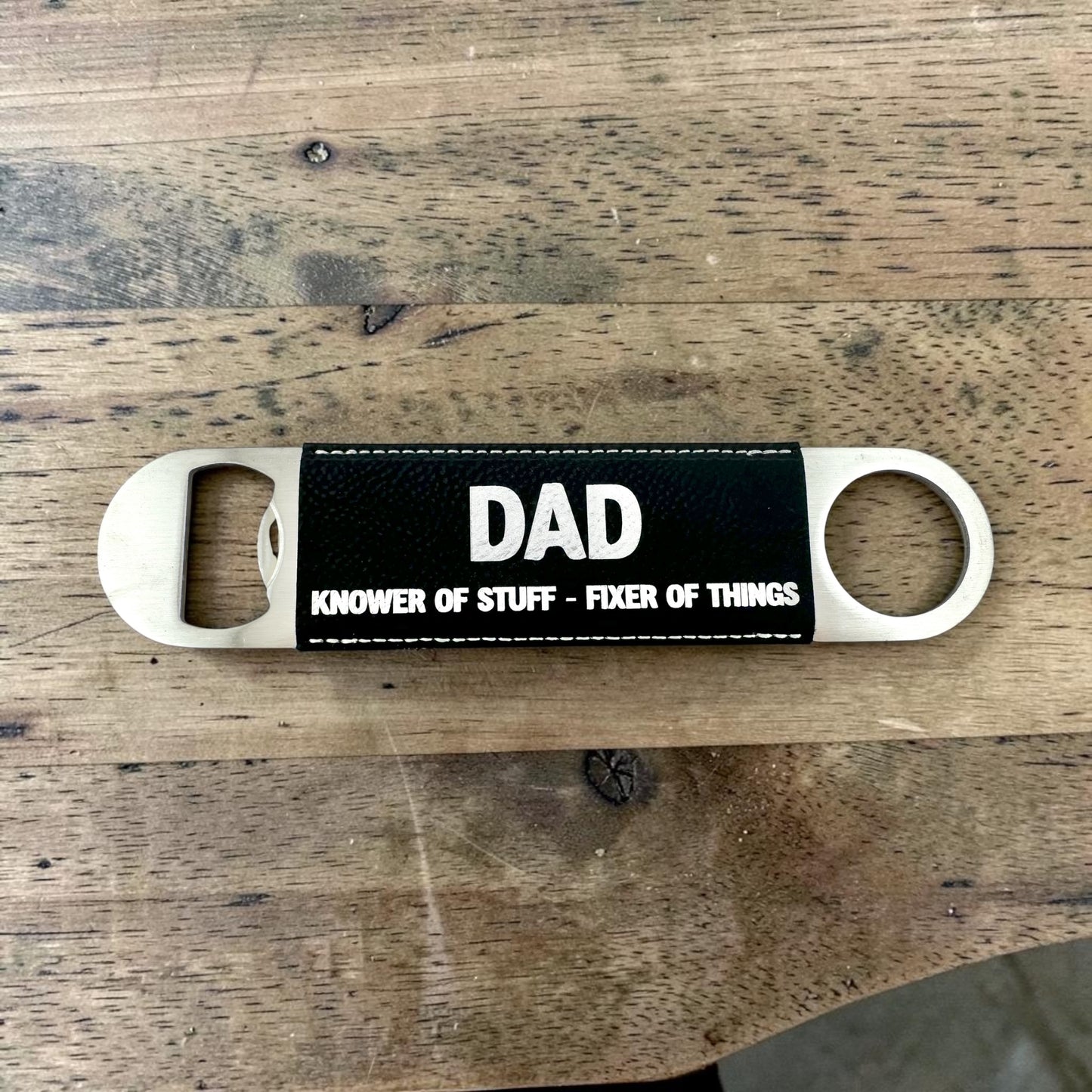 Leatherette Bottle Opener for Dad  Engraved Father's Day Gift  Custom Bottle Opener  Gift for Dad