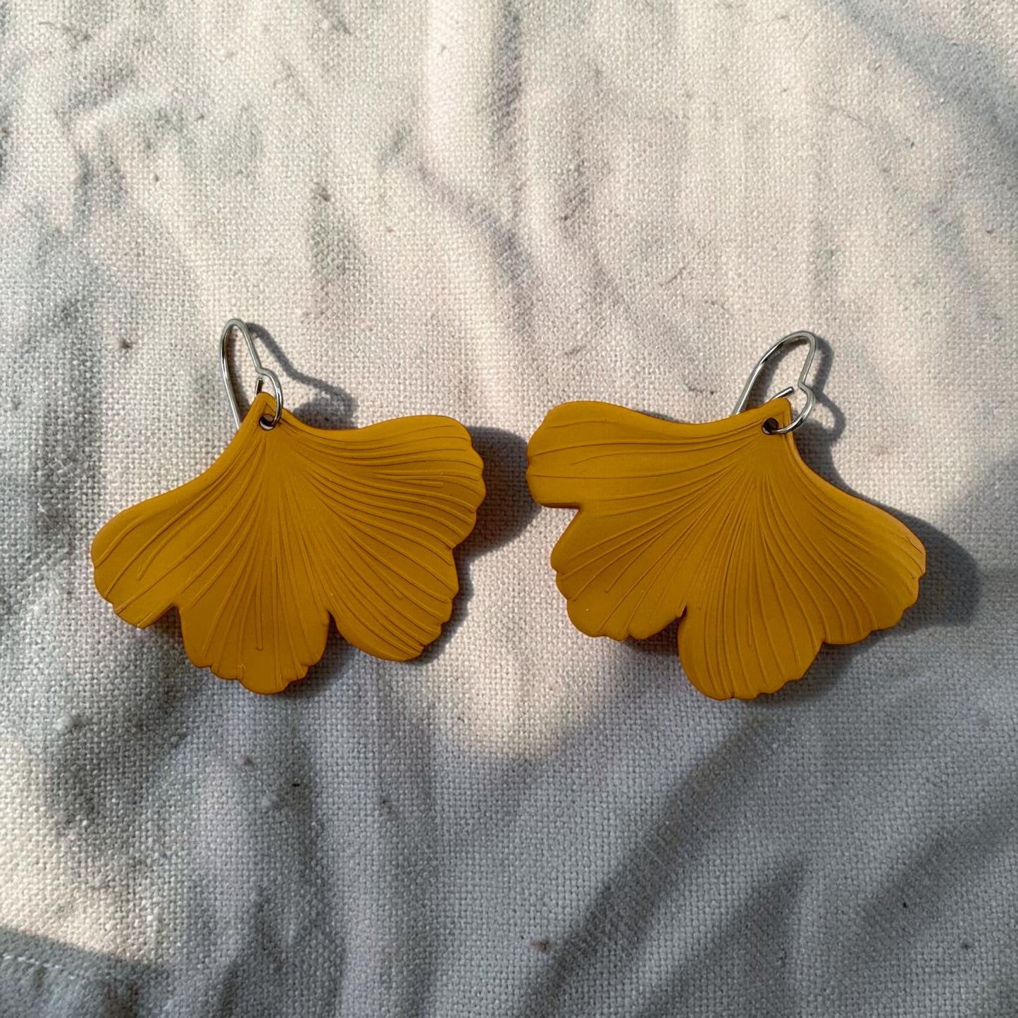 Gold Ginko Leaf Earrings