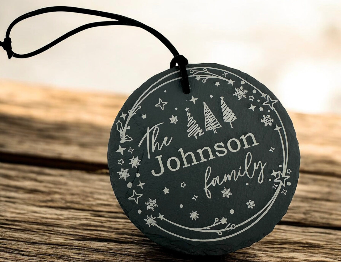 Personalized Slate Family Ornament – Custom Gift
