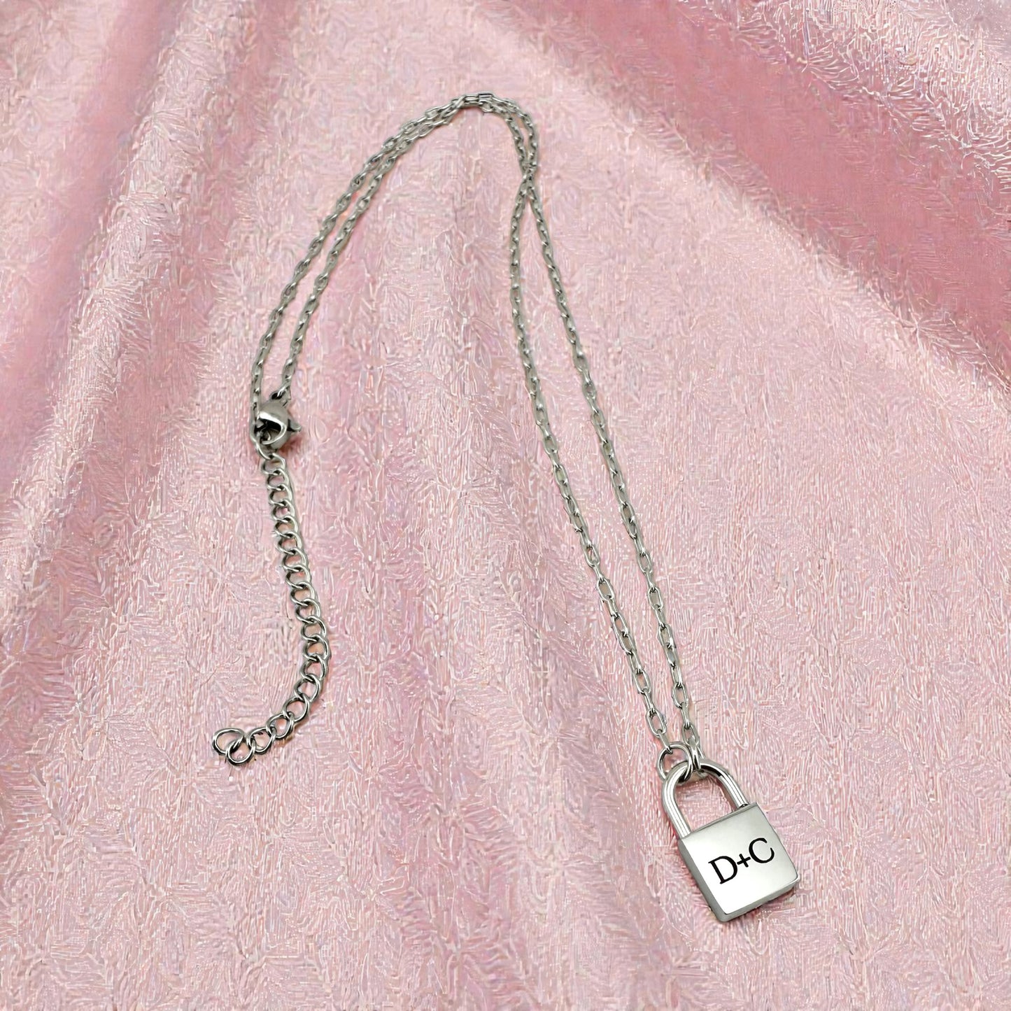 Padlock Necklace – Minimal Lock Pendant (Optional Initial Engraving)