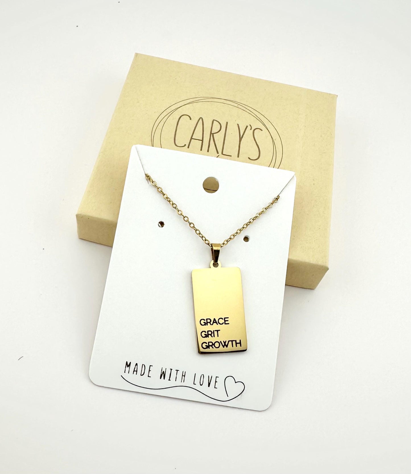 Personalized Word Pendant Necklace – Custom Engraved Nameplate with Your Words | Gold Bar Necklace Gift