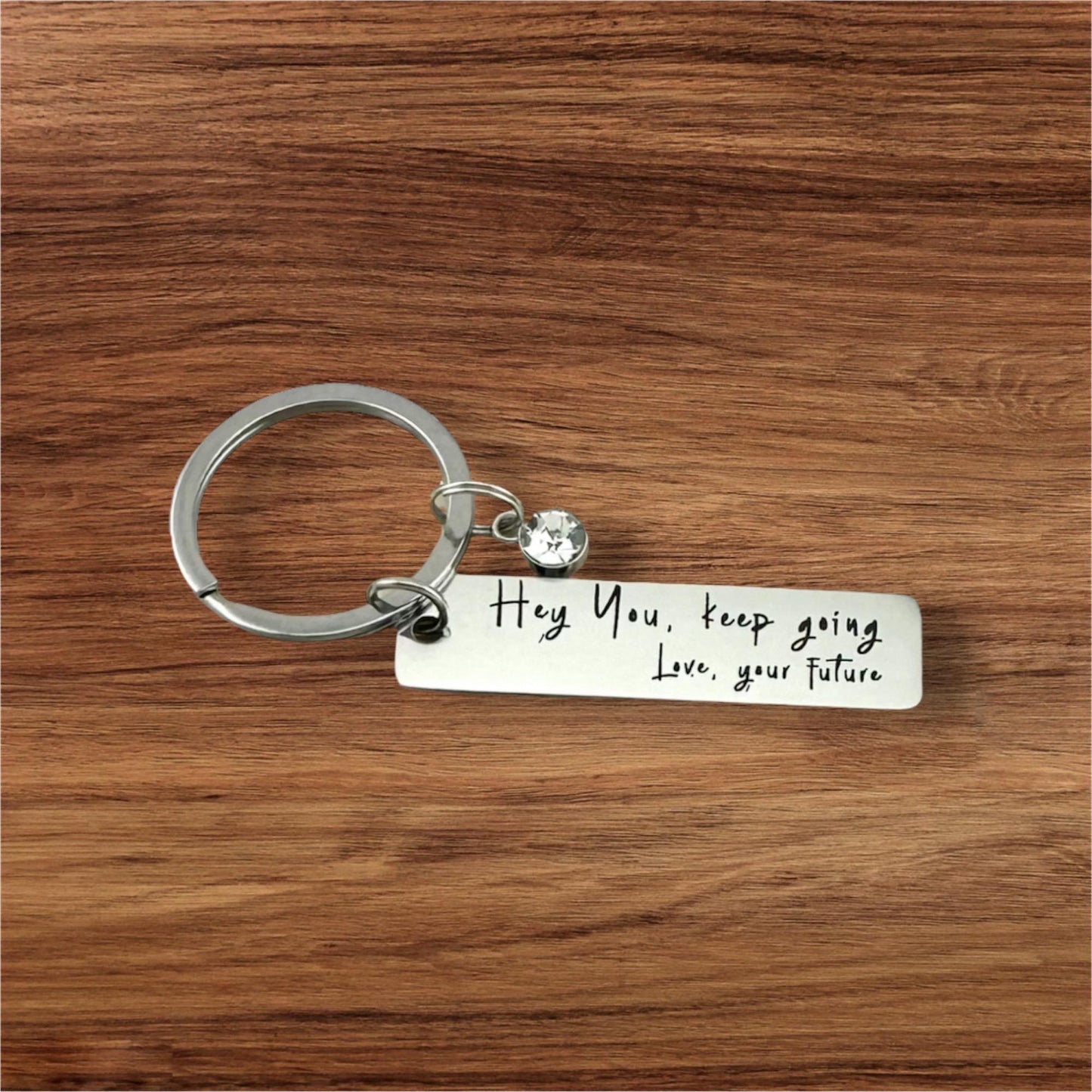 Encouragement Keychain – "Hey You, keep going" Mental Health Gift with Optional  Charm | Motivational Gift.