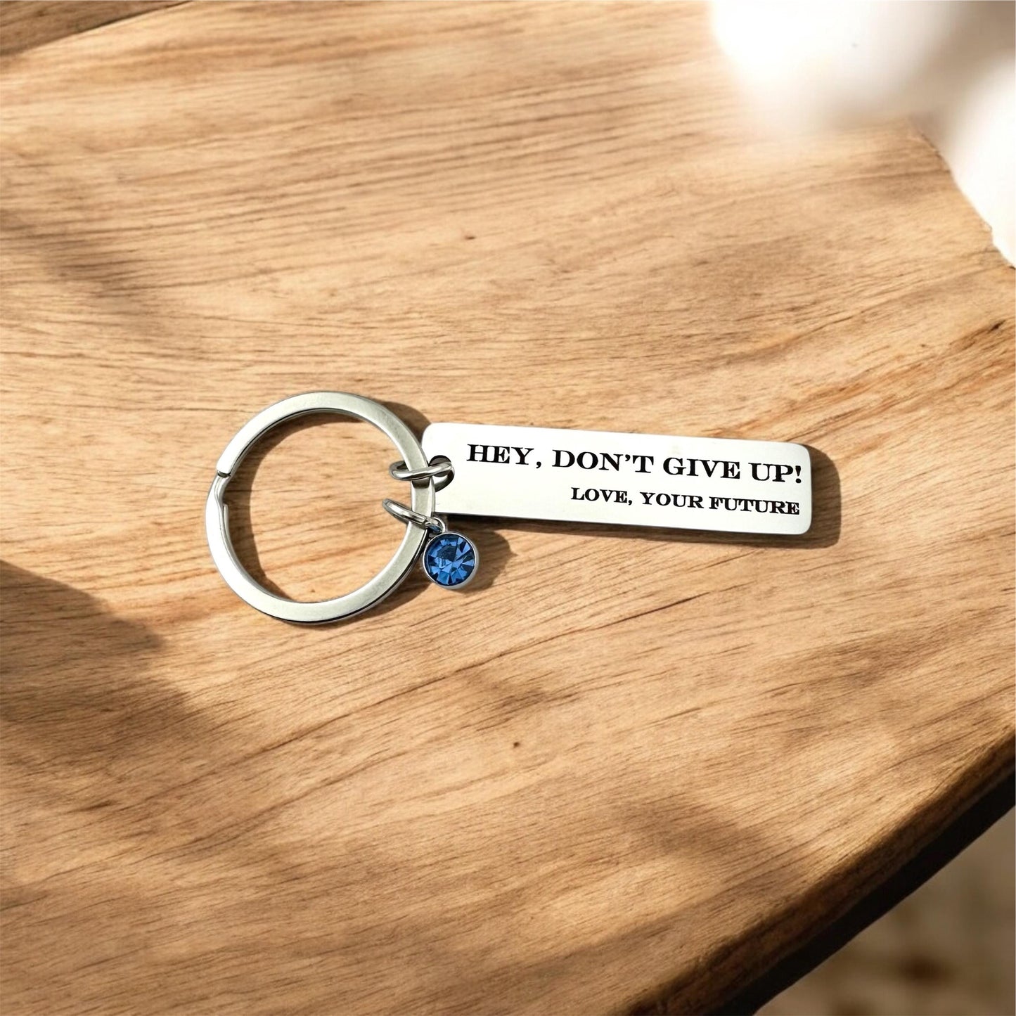 Encouragement Keychain – "Hey, Don't Give Up!" Mental Health Gift with Optional  Charm | Motivational Gift.