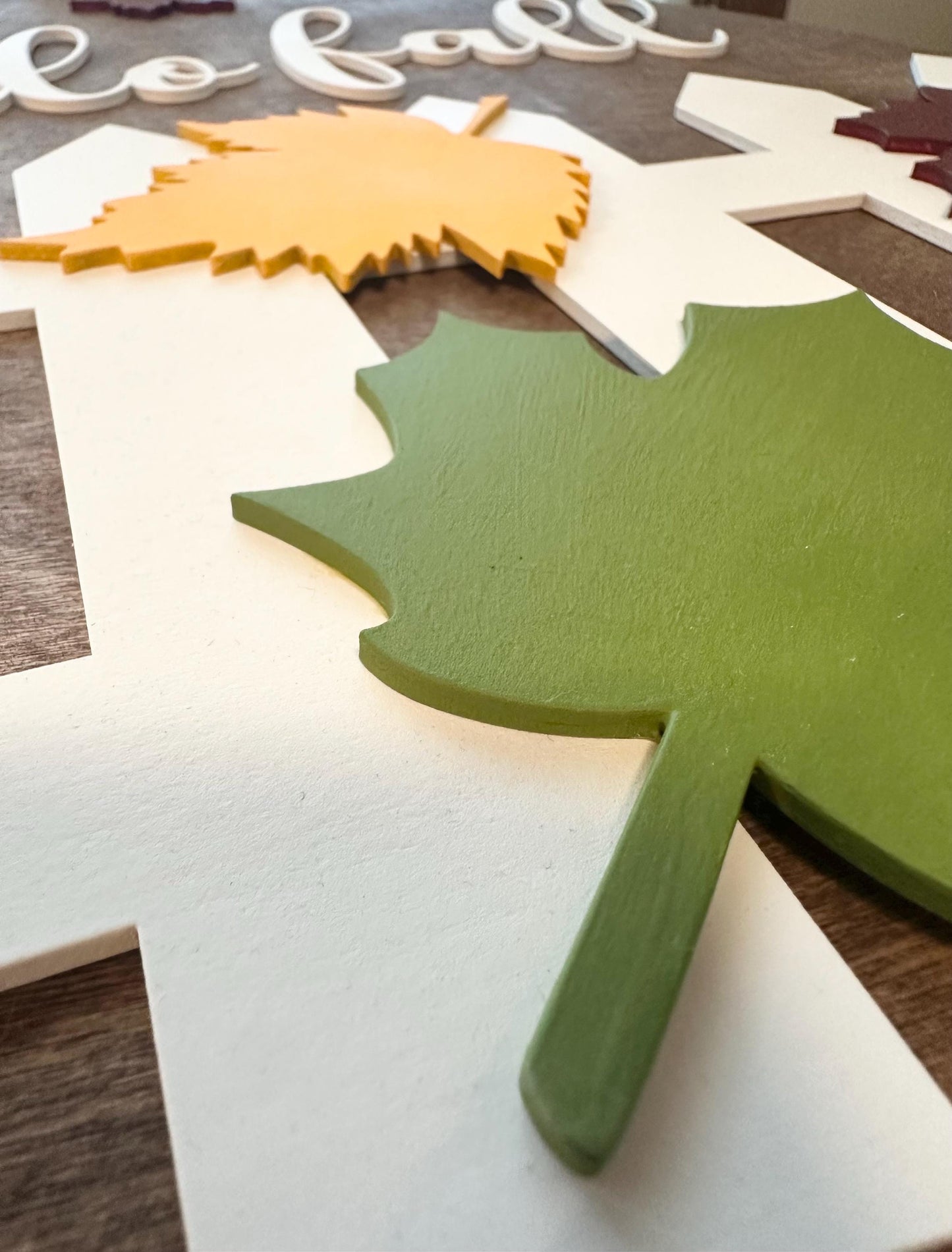 Hello Fall Wood Door Hanger | 16” Hand Painted Autumn Sign | Rustic Fall Front Door Decor | Farmhouse Porch Wreath Alternative